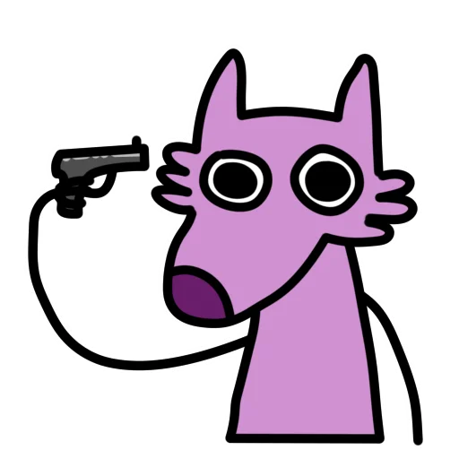 Эмодзи Глупый Фиолетовый Волк 🔫