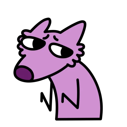 Telegram Sticker «Глупый Фиолетовый Волк» 🤭