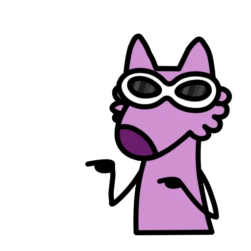 Эмодзи Глупый Фиолетовый Волк 👈