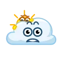 Эмодзи Sun and Cloud 😨