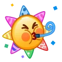 Емодзі Sun Emoji 🥳