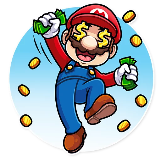 Стикер Telegram «It's-a Me, Mario!» 🤑
