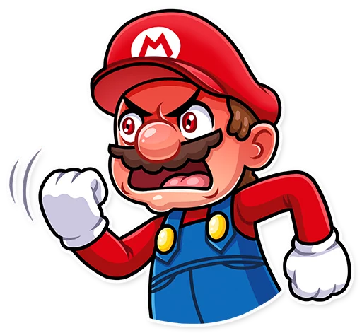 Стикер Telegram «It's-a Me, Mario!» 😡