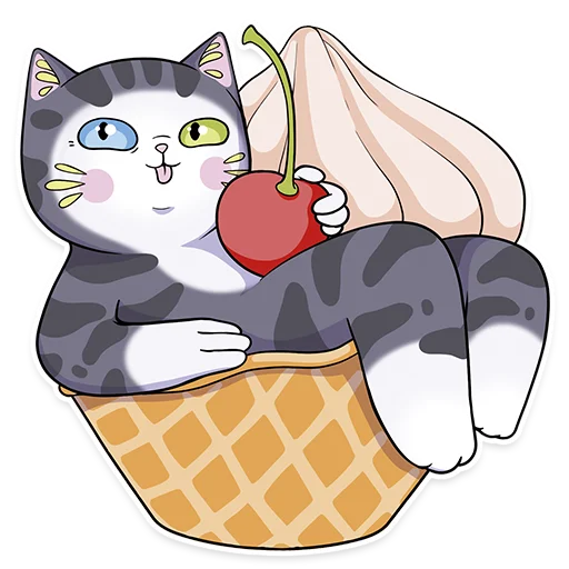 Стикер Telegram «Sweet Cat» 🧁