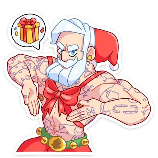 Стікер Telegram «Санта» 🎁