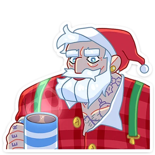 Telegram Sticker «Санта » ☕️