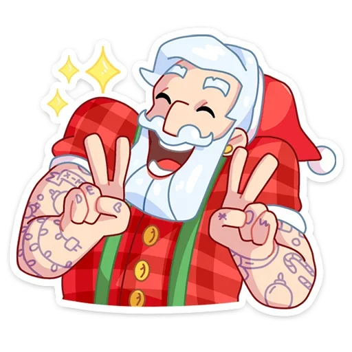 Telegram stiker «Санта» ✌️