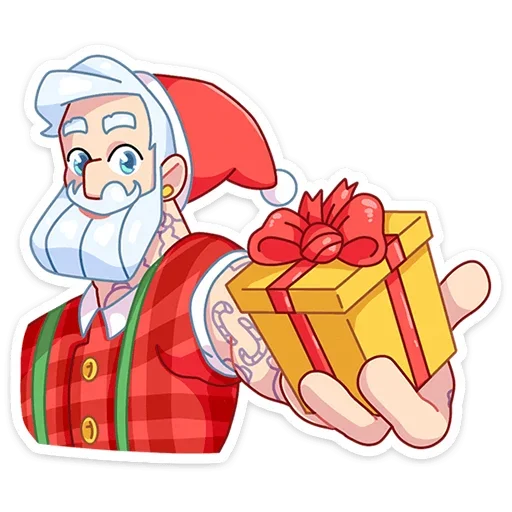 Стикер Telegram «Санта» 🎁
