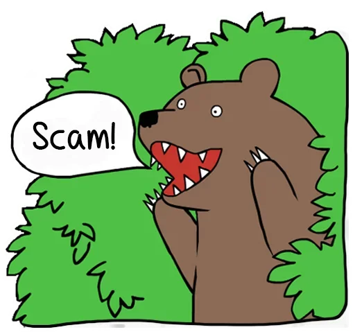 Стикер Telegram «scam alert» 😜