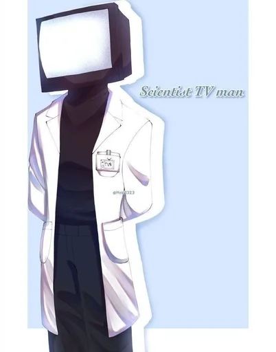 scientist tv man / skibidi toilet stiker 🤍
