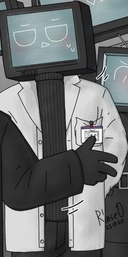 scientist tv man / skibidi toilet emoji 🤍