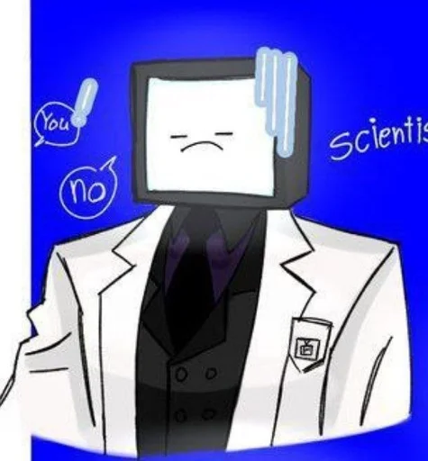 scientist tv man / skibidi toilet sticker 🤍