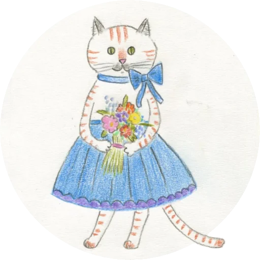 Эмодзи Sketch cats 💐