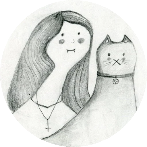 Telegram Sticker «Sketch cats» 🧟‍♀️