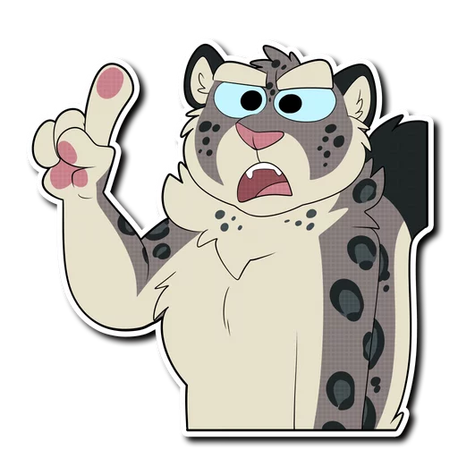 Telegram Sticker «Snow Leopard (round 2!)» ☝️
