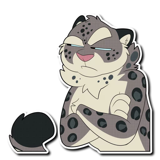Telegram Sticker «Snow Leopard (round 2!)» 😐