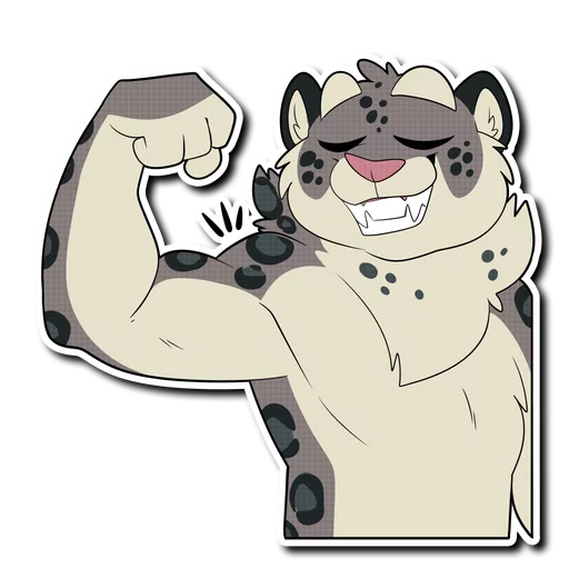 Snow Leopard (round 2!) sticker 💪