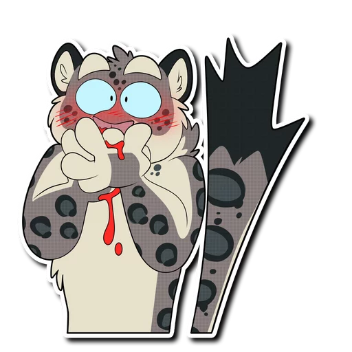 Telegram Sticker «Snow Leopard (round 2!)» 😳