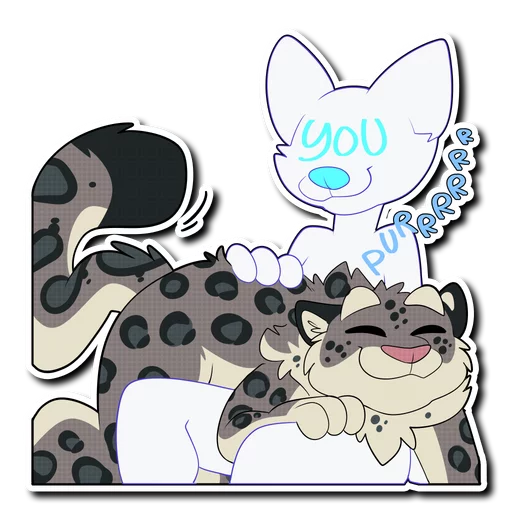 Telegram Sticker «Snow Leopard (round 2!)» 😽
