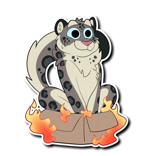 Telegram Sticker «Snow Leopard (round 2!)» 🔥