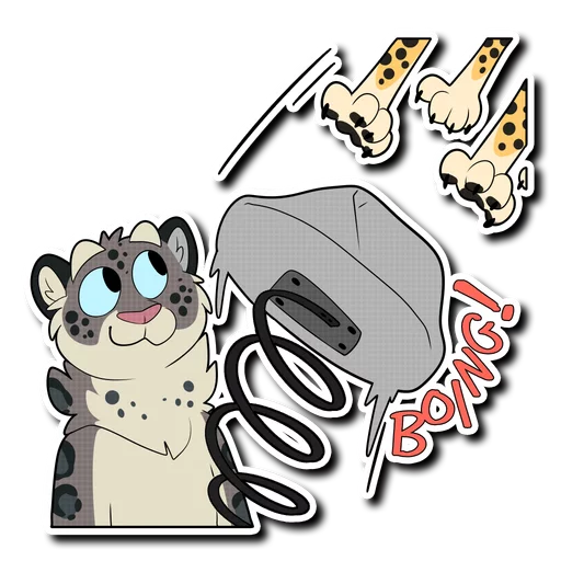 Telegram Sticker «Snow Leopard (round 2!)» 😱