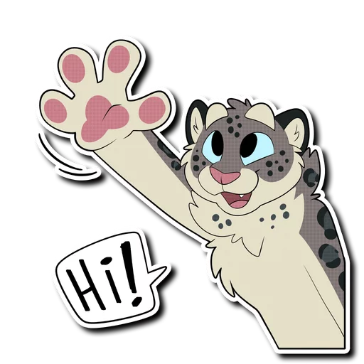 Snow Leopard (round 2!) sticker 👋