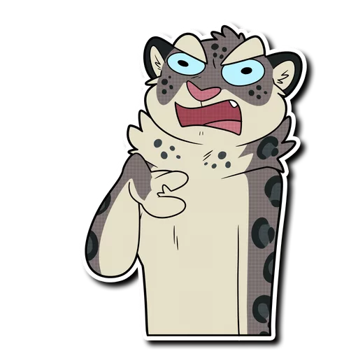 Telegram stiker «Snow Leopard (round 2!)» 😫