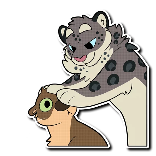 Telegram Sticker «Snow Leopard (round 2!)» 🐾