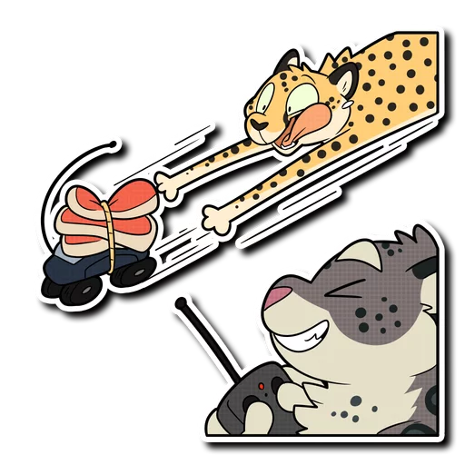 Telegram Sticker «Snow Leopard (round 2!)» 🚗