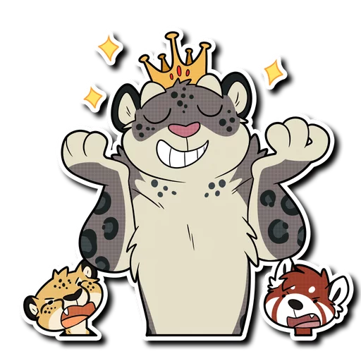 Telegram Sticker «Snow Leopard (round 2!)» ✨