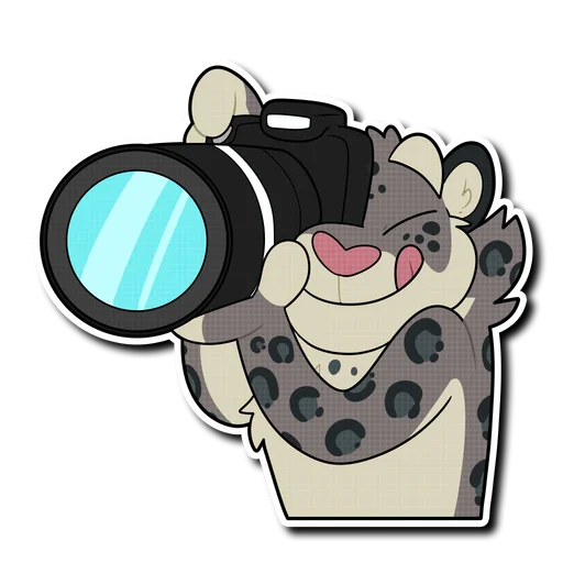 Telegram Sticker «Snow Leopard (round 2!)» 📸