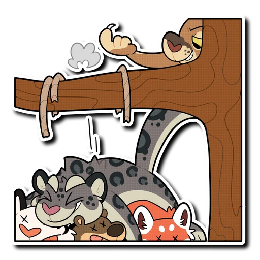 Telegram Sticker «Snow Leopard (round 2!)» 😈