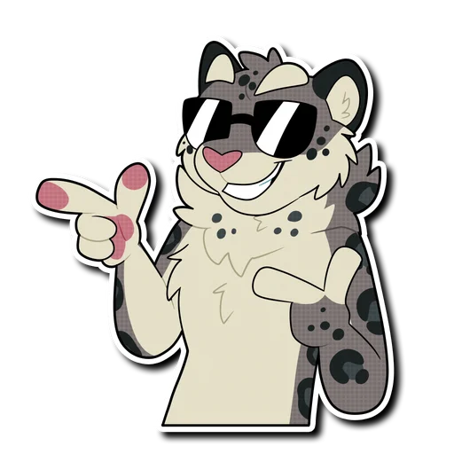 Telegram Sticker «Snow Leopard (round 2!)» 😎