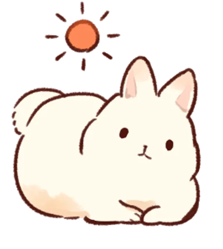 Стікер Soft and cute rabbits  ☀️