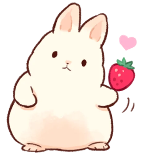Стікер Soft and cute rabbits  🍓