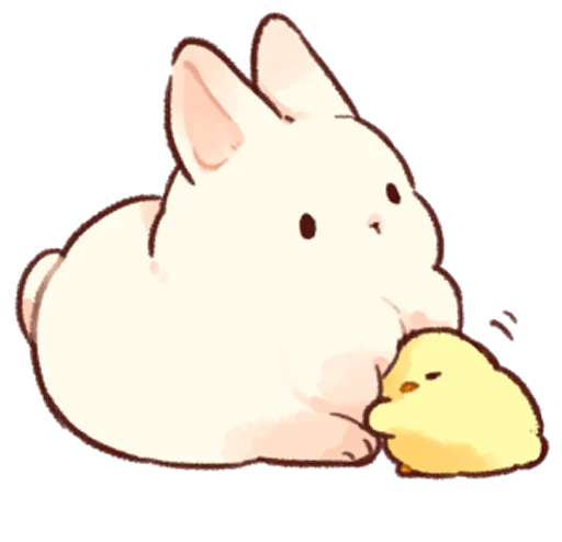 Емодзі Soft and cute rabbits  ❤️