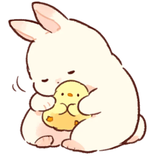 Стикер Telegram «Soft and cute rabbits » 💖