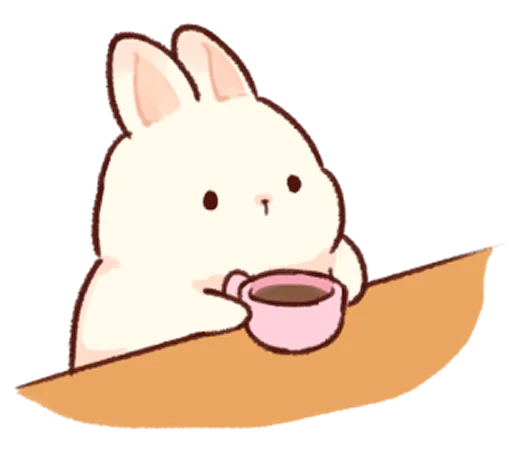 Стікер Soft and cute rabbits  ☕️