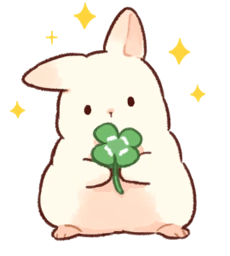 Емодзі Soft and cute rabbits  🍀