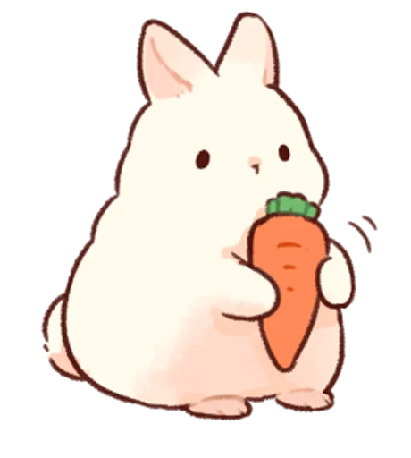Стікер Soft and cute rabbits  🥕