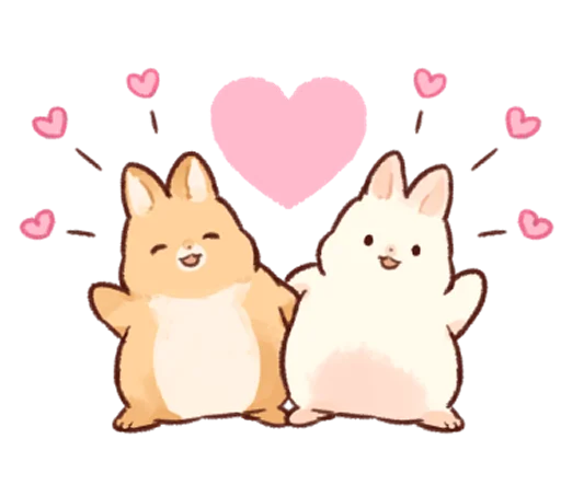 Емодзі Soft and cute rabbits  💕