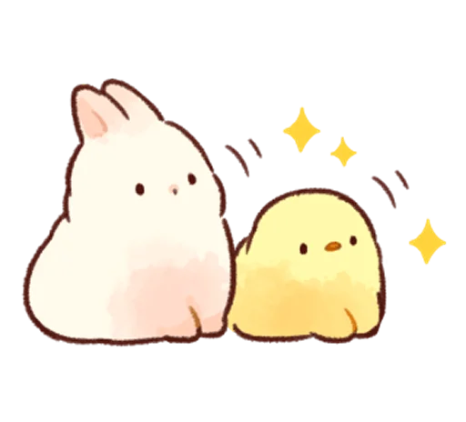 Стікер Soft and cute rabbits  😙