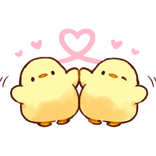 Стикер Soft and Cute Chicks Love 💕