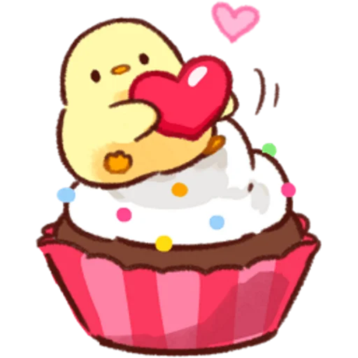 Telegram Sticker «Soft and Cute Chicks Love» 🧁