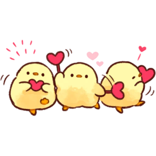 Стікер Telegram «Soft and Cute Chicks Love» 🎉