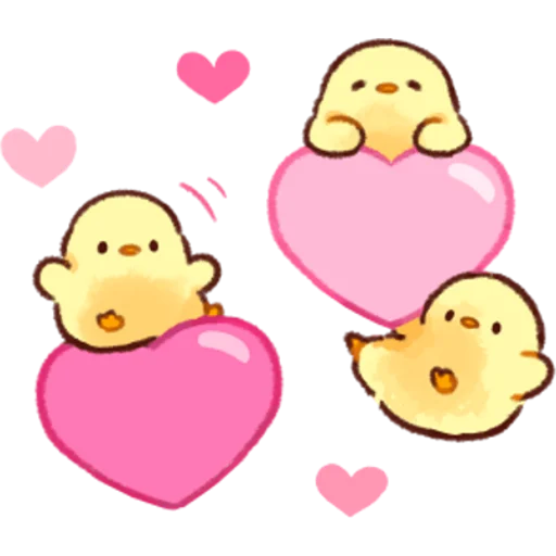 Стікер Telegram «Soft and Cute Chicks Love» 🥰