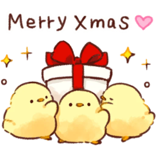 Soft and Cute Chicks Winter sticker 🎄