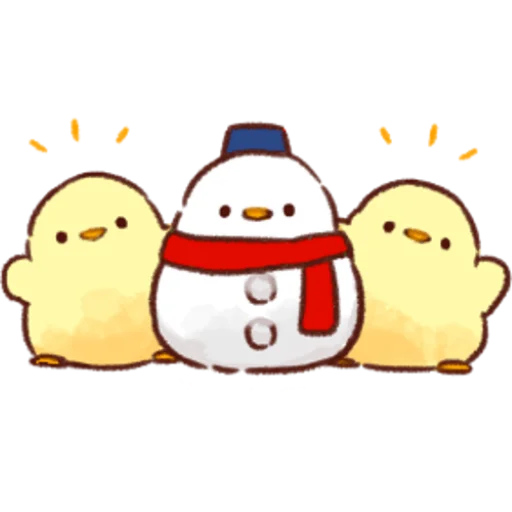 Soft and Cute Chicks Winter stiker ⛄️