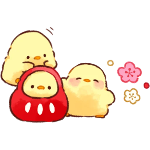 Soft and Cute Chicks Winter sticker 🥰
