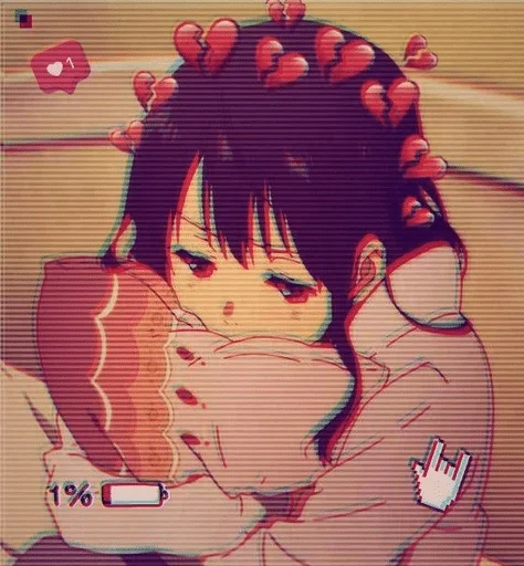 Аниме грусть | Anime sadness sticker 🔋